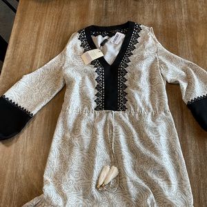 Vineet Bahl Dress Ivory & black embroidered